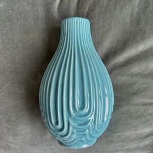 Funky Turquoise Blue Ceramic Vase
